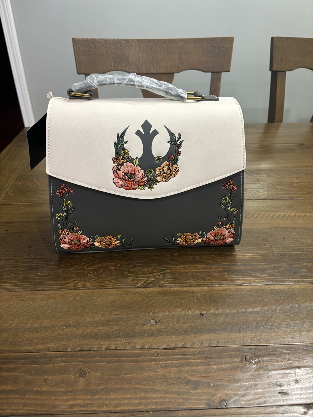 Disney Loungefly Star Wars Rebel Symbol Floral Crossbody